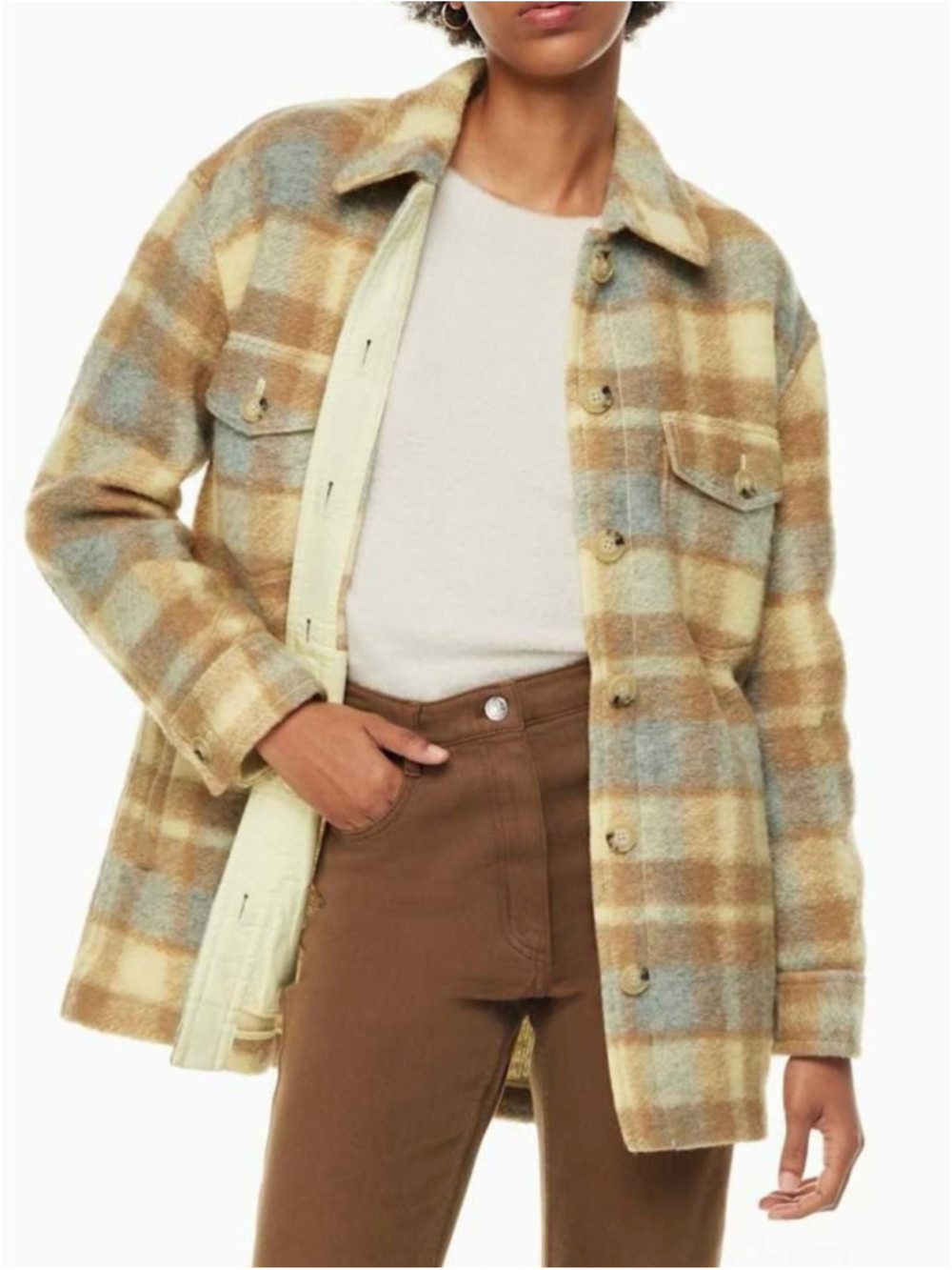 Wilfred Free The Ganna™ Utility Shirt Jacket Medium Claude Btr Ylw/ Wrm Bg